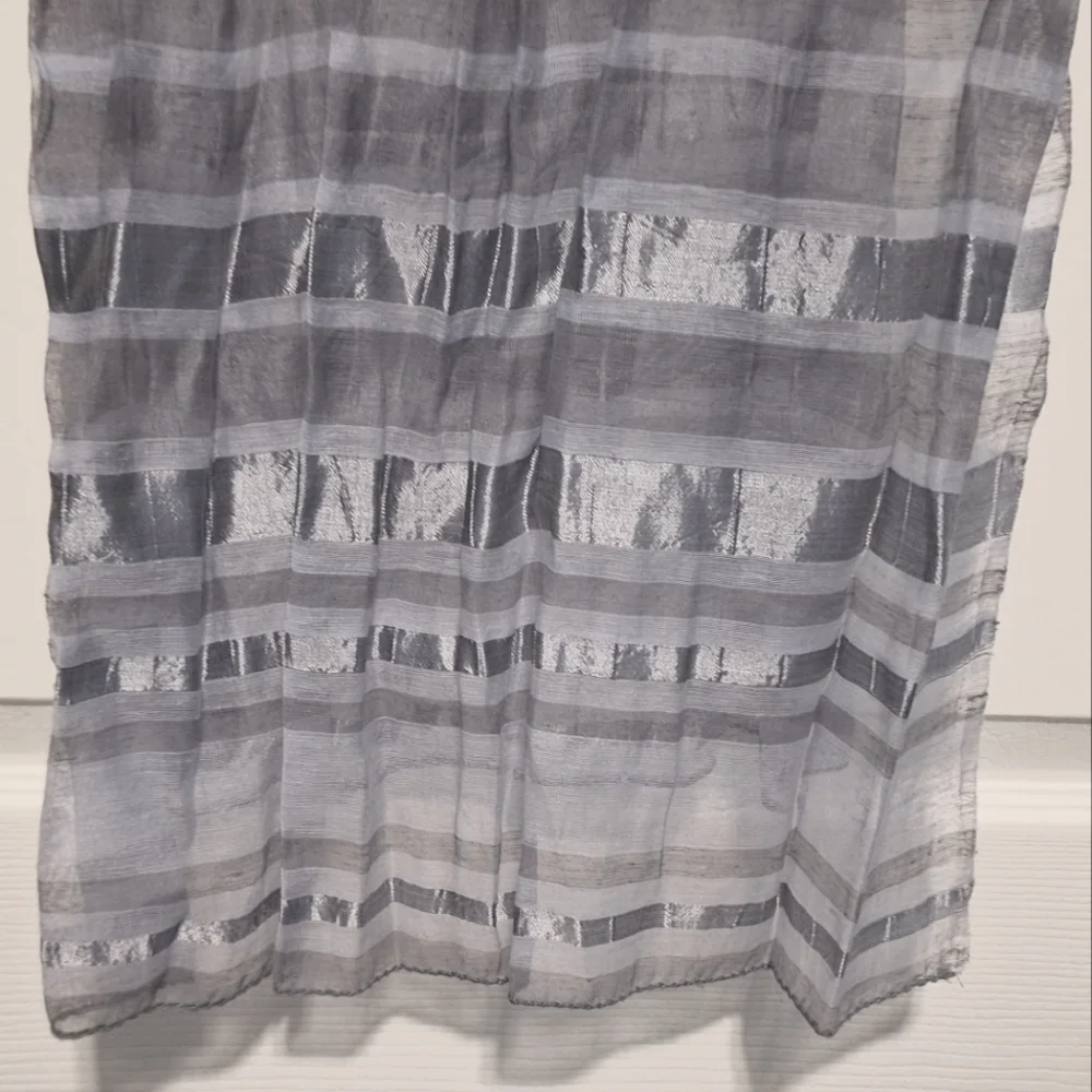 RISING TIDE | Silk, Cotton Gray Scarf